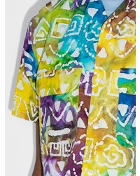 Camicia a maniche corte effetto tie-dye multicolore di Beams Plus