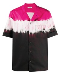 Camicia a maniche corte effetto tie-dye multicolore di Valentino