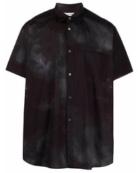 Camicia a maniche corte effetto tie-dye nera di Comme Des Garcons SHIRT