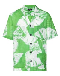 Camicia a maniche corte effetto tie-dye verde di Labrum London