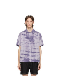 Camicia a maniche corte effetto tie-dye viola chiaro