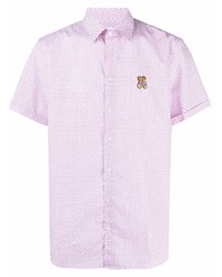 Camicia a maniche corte geometrica rosa di Moschino