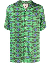 Camicia a maniche corte geometrica verde menta di OAS Company