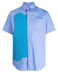 Camicia a maniche corte in rete azzurra di Fumito Ganryu