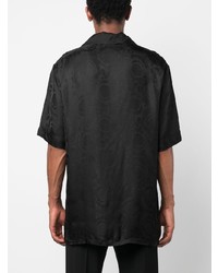 Camicia a maniche corte nera di Versace