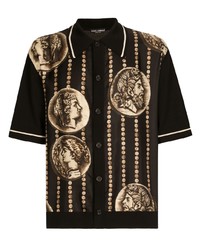 Camicia a maniche corte nera di Dolce & Gabbana