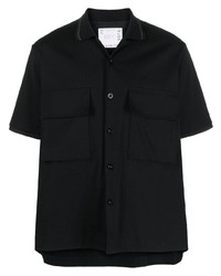 Camicia a maniche corte nera di Sacai