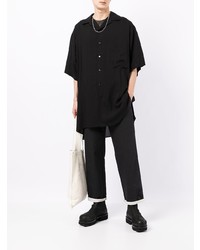 Camicia a maniche corte nera di Yohji Yamamoto