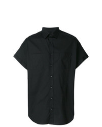 Camicia a maniche corte nera di Versace Collection