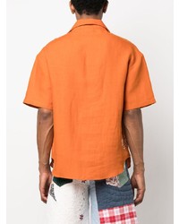 Camicia a maniche corte ricamata arancione di Bethany Williams