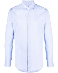Camicia a maniche corte ricamata azzurra di Armani Exchange