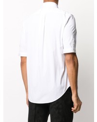 Camicia a maniche corte ricamata bianca di Alexander McQueen