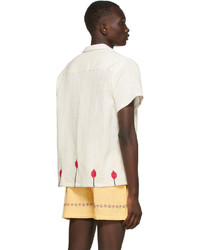 Camicia a maniche corte ricamata bianca di HARAGO