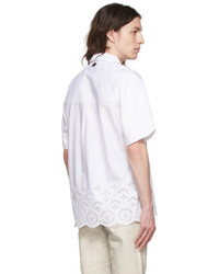 Camicia a maniche corte ricamata bianca di Erdem