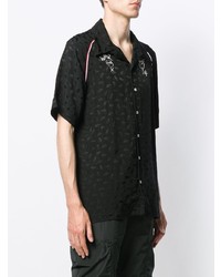Camicia a maniche corte ricamata nera di Vivienne Westwood Anglomania