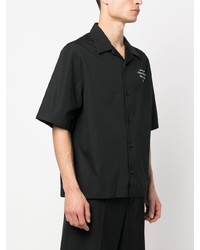 Camicia a maniche corte ricamata nera di Givenchy