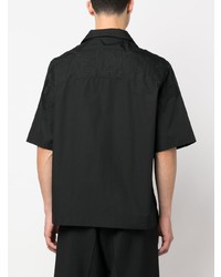 Camicia a maniche corte ricamata nera di Givenchy