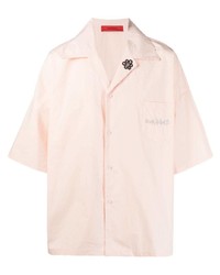 Camicia a maniche corte ricamata rosa di ACUPUNCTURE 1993