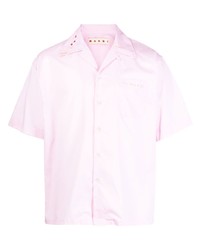 Camicia a maniche corte ricamata rosa di Marni