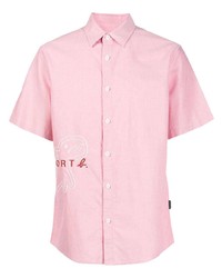 Camicia a maniche corte ricamata rosa di SPORT b. by agnès b.