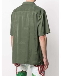Camicia a maniche corte ricamata verde oliva di Han Kjobenhavn