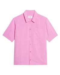 Camicia a maniche corte rosa di Ami Paris
