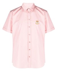 Camicia a maniche corte rosa di Moschino