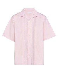 Camicia a maniche corte rosa di Prada