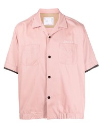 Camicia a maniche corte rosa di Sacai