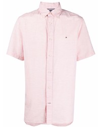 Camicia a maniche corte rosa di Tommy Hilfiger