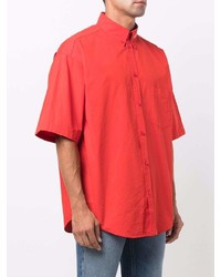 Camicia a maniche corte rossa di Balenciaga