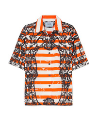 Camicia a maniche corte stampata arancione