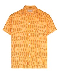 Camicia a maniche corte stampata arancione di Bode