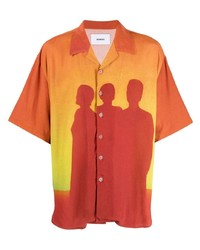 Camicia a maniche corte stampata arancione di Bonsai