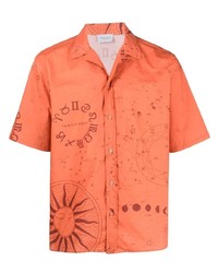 Camicia a maniche corte stampata arancione di Family First