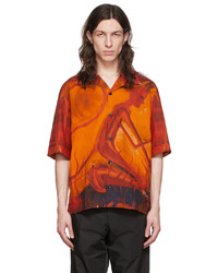 Camicia a maniche corte stampata arancione di Givenchy