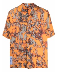 Camicia a maniche corte stampata arancione di McQ