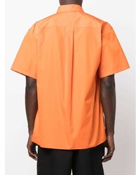 Camicia a maniche corte stampata arancione di Moschino