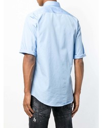 Camicia a maniche corte stampata azzurra di DSQUARED2