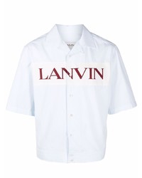 Camicia a maniche corte stampata azzurra di Lanvin
