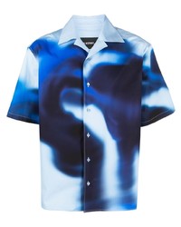Camicia a maniche corte stampata azzurra di Neil Barrett