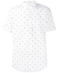 Camicia a maniche corte stampata bianca e blu scuro di Michael Kors