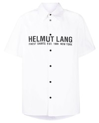 Camicia a maniche corte stampata bianca e nera di Helmut Lang