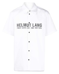 Camicia a maniche corte stampata bianca e nera di Helmut Lang