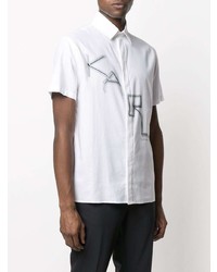 Camicia a maniche corte stampata bianca e nera di Karl Lagerfeld