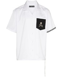 Camicia a maniche corte stampata bianca e nera di Mastermind Japan