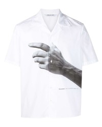Camicia a maniche corte stampata bianca e nera di Neil Barrett