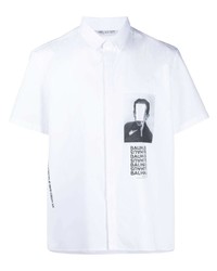 Camicia a maniche corte stampata bianca e nera di Neil Barrett