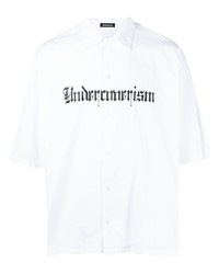 Camicia a maniche corte stampata bianca e nera di Undercoverism