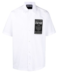 Camicia a maniche corte stampata bianca e nera di VERSACE JEANS COUTURE